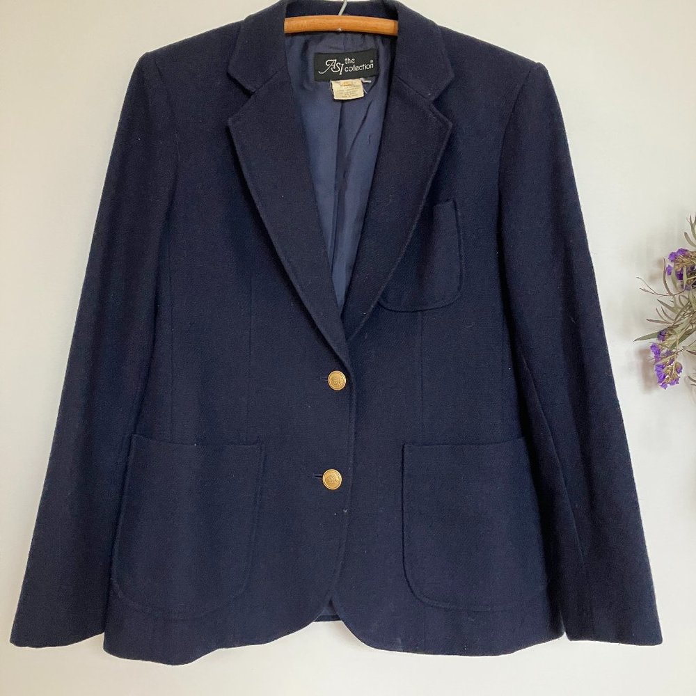 Vintage Navy Blazer with Gold Buttons